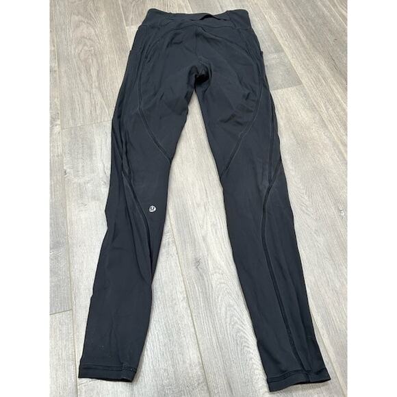 Lululemon Womens Pants Leggings Elastic Waist Stretch Gym Workout Black Size 4 - Picture 2 of 6